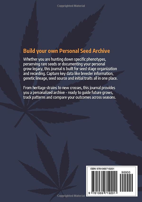 Your dedicated journal to record seed choices, genetics, and selection notes for stronger grows from the start.