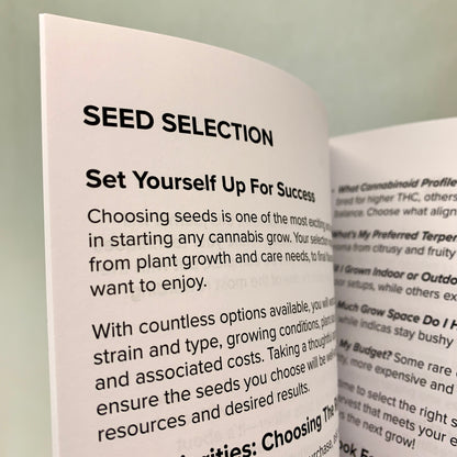 Your dedicated journal to record seed choices, genetics, and selection notes for stronger grows from the start.
