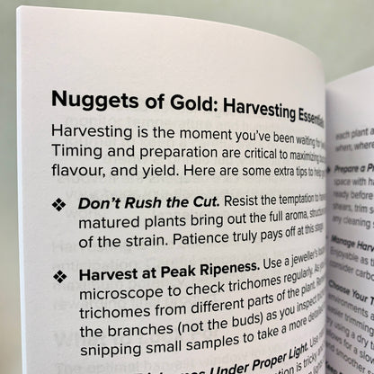 Track harvest timing, trimming notes, and yield data to capture the full results of your grow.