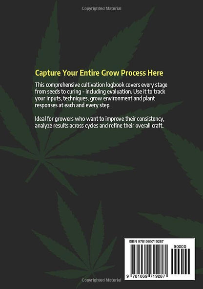A complete logbook to organize, track, and refine every stage of your cannabis grow in one professional companion.